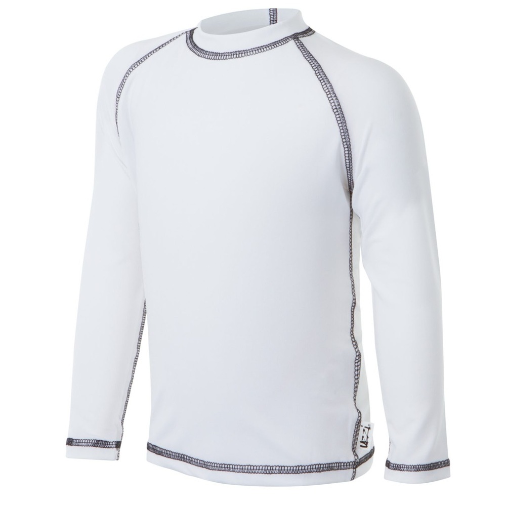 Uzzi Activewear WhiteLong Sleeve Rash Guard Shirt UPF 50+ M Stretch Athleisure